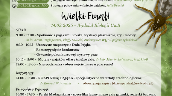 Dzień Pająka powraca, czyli Save a Spider Day na Wydziale Biologii Uniwersytetu w Białymstoku